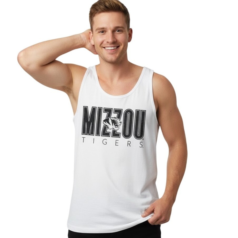 Venley Men XS White Black Mizzou Tigers ‎ Collegiate Gameday Fanwear NEW